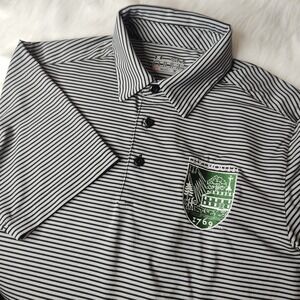 Under Armour Gray Striped Golf Tennis Pickleball Dartmouth College Shirt Small